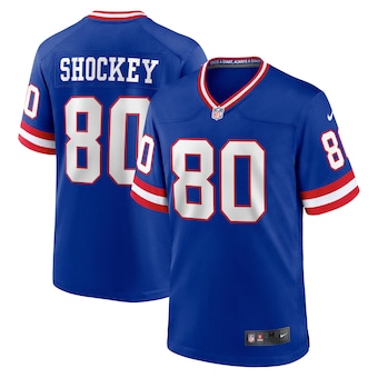 mens nike jeremy shockey royal new york giants classic retir